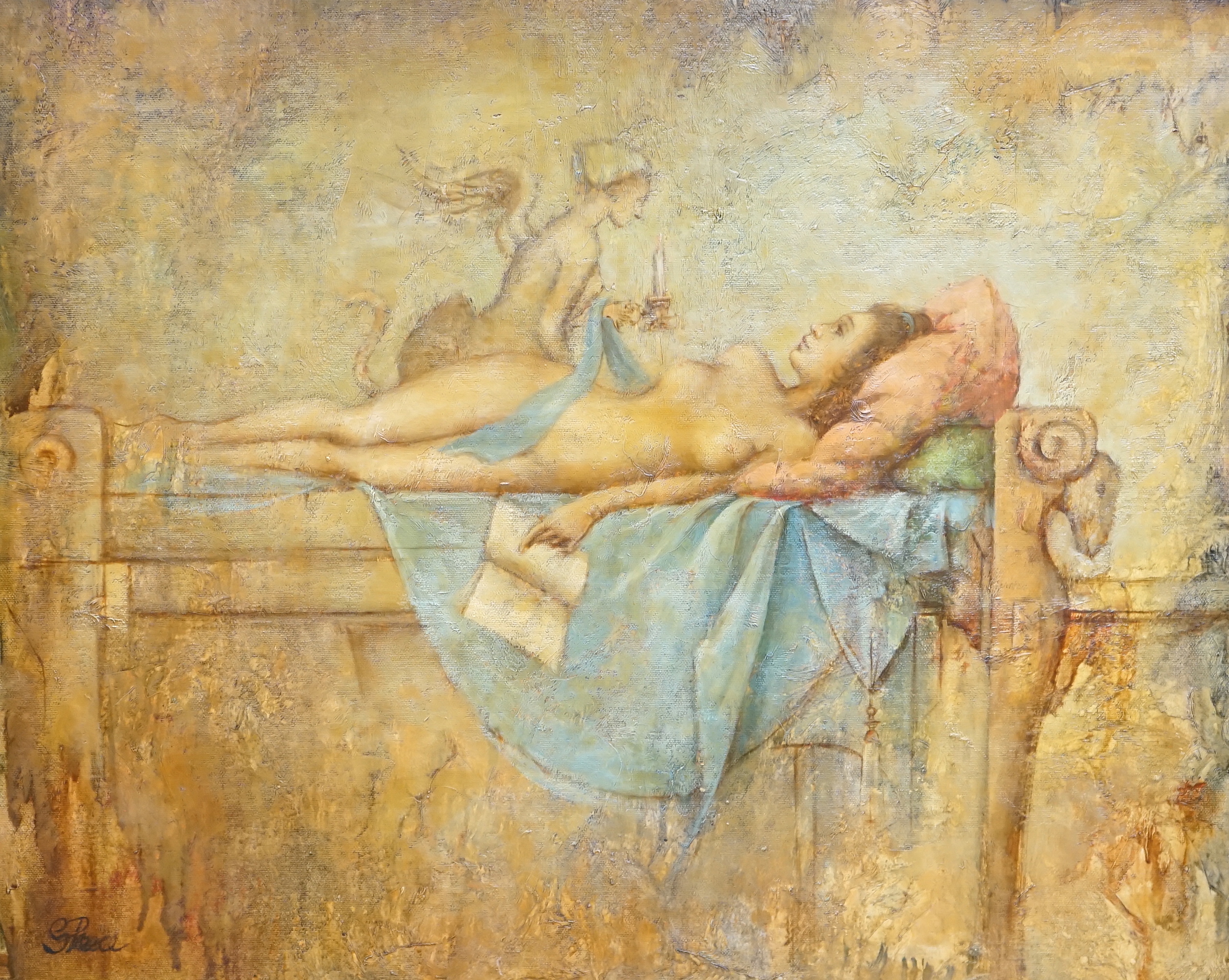 S. Reece, oil on canvas, ‘Odalisque’, signed, 50 x 60cm